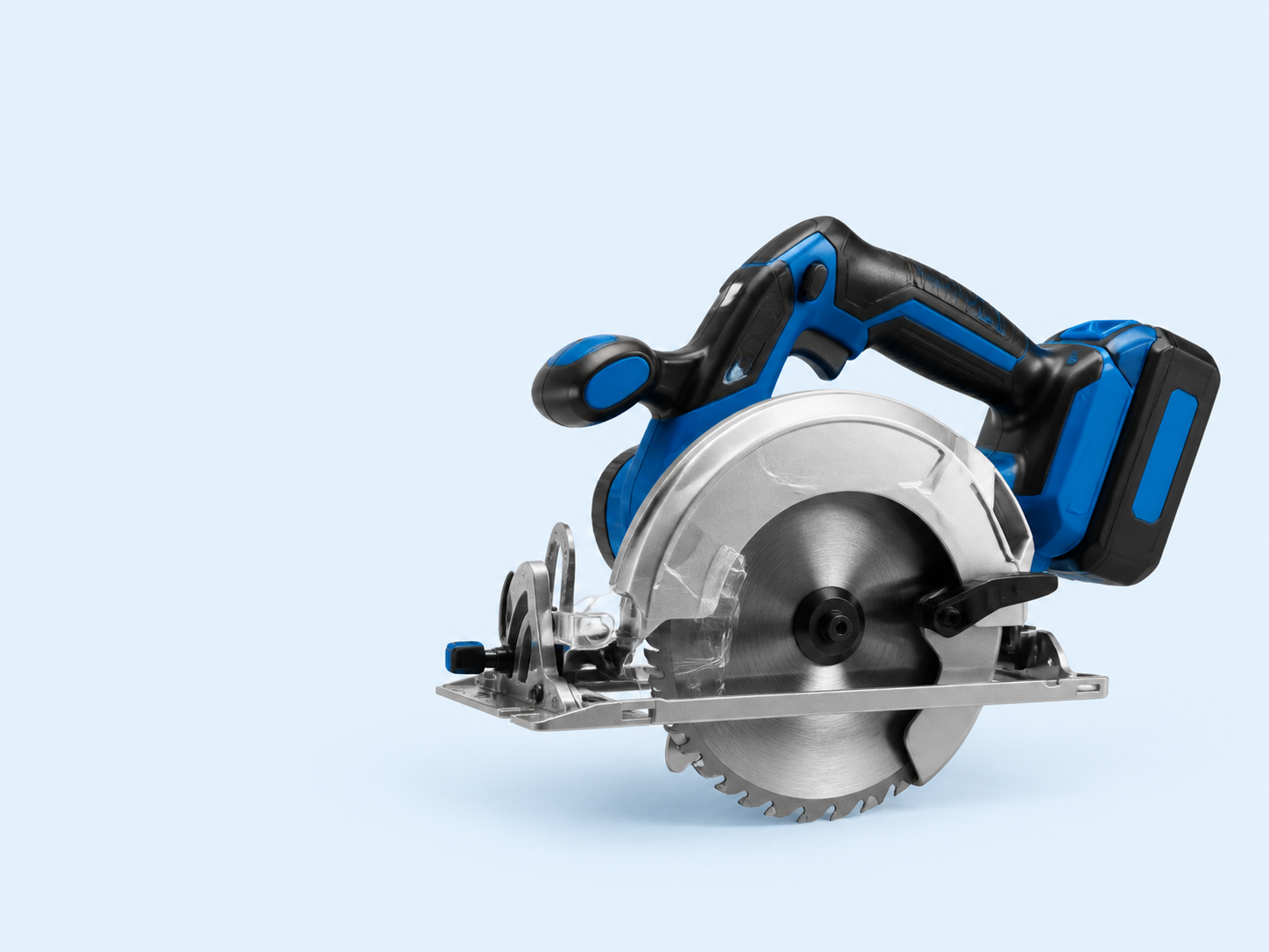 Blue cordless circular saw available to rent